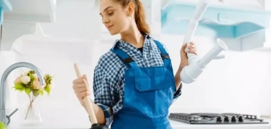A woman plumber