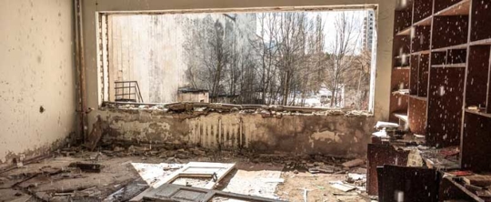 An abandoned room, likely after home remediation.