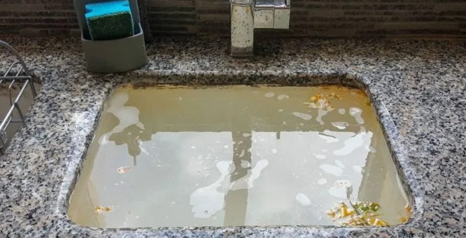 A clogged sink