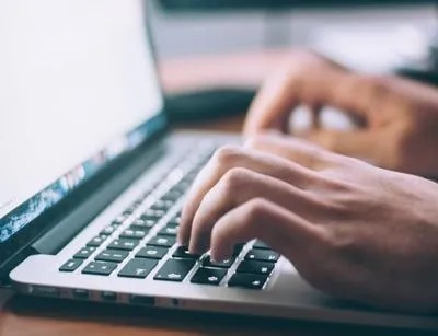 A person using a laptop