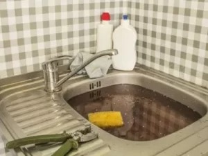 A clogged sink